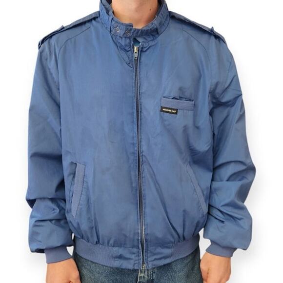 Vintage Members Only Blue Long Sleeve Full Zip Windbreaker Jacket Men Size Large - Picture 1 of 12